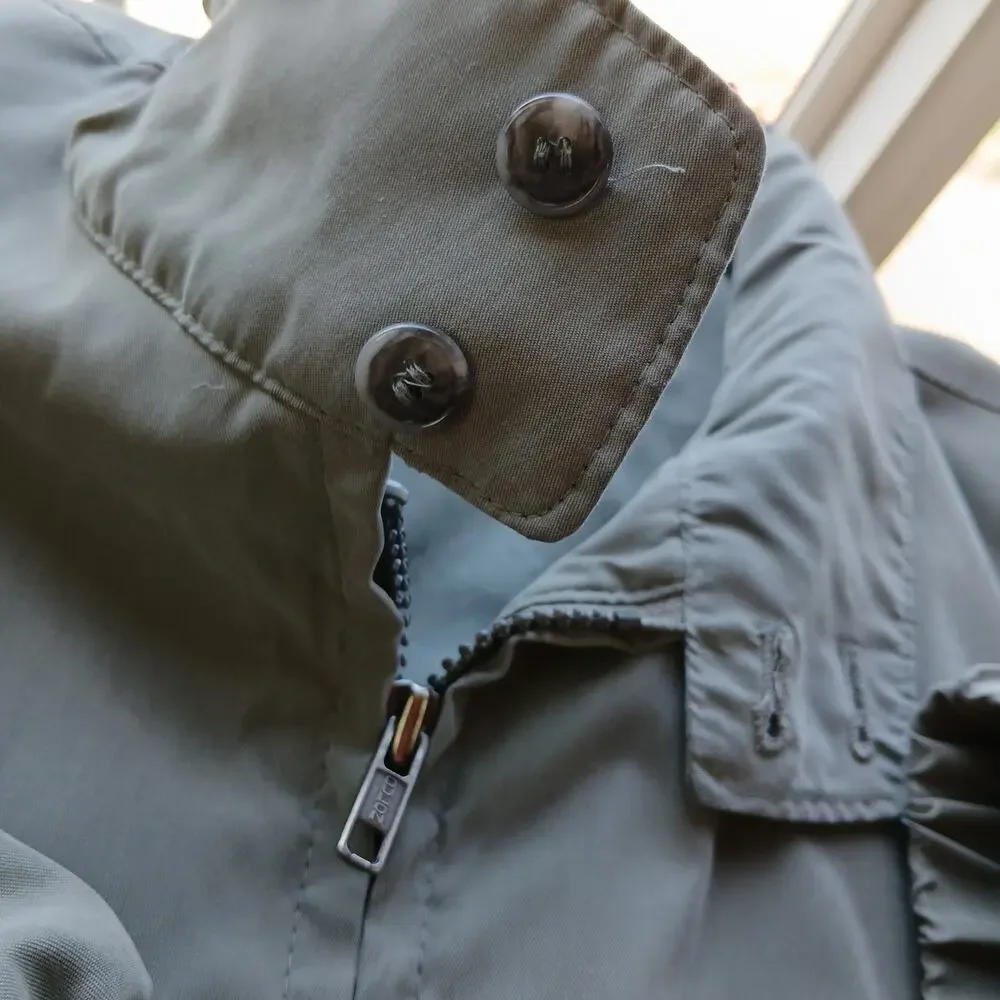 London Fog Grey Windbreaker Jacket L VTG Y2K golf bomber full zip button collar